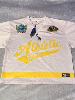 Watson Athletics Depth White & Gold Football Jersey NWT Size M
